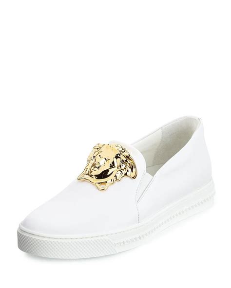 versace collection leather slip on sneaker|versace sneakers white label.